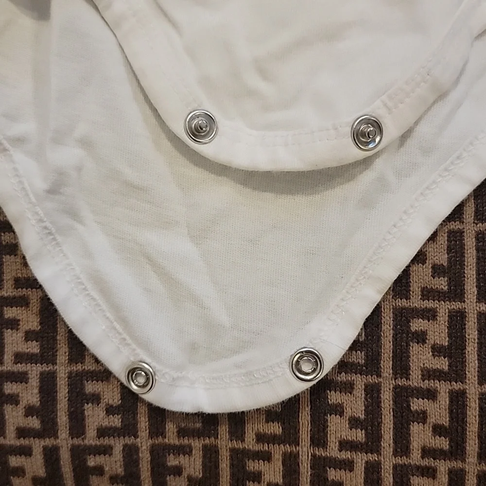 Armani Baby Onesie collar polo shirt dickie collar size 9m 68cm white and blue